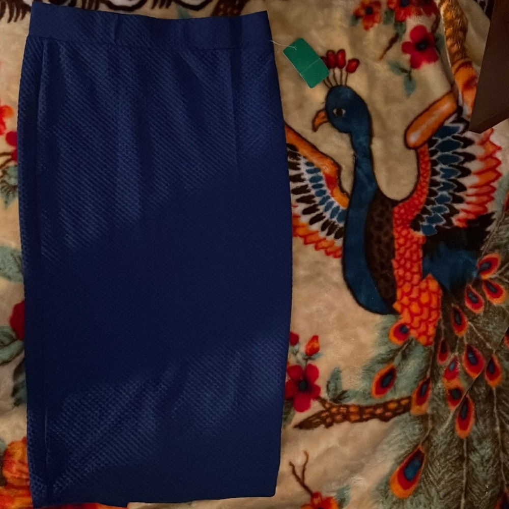 Midi temt waffle royal blue skirt body con fit cute night out or dress skirt